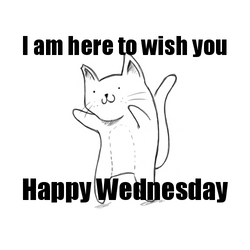 Animated Happy Wednesday Sketch Cat GIF