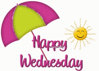 Animated Happy Wednesday Sparkle Umbrella GIF