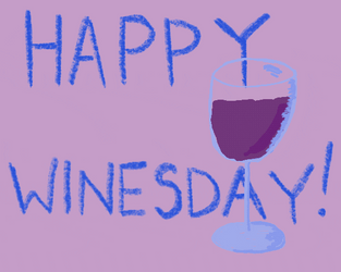 Animated Happy Wednesday Wine Glass GIF