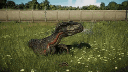 Animated Indoraptor Enjoying Peacefulness GIF