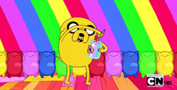 Animated Jake With Rainbow