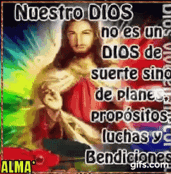 Animated Jesus In Colorful Background GIF