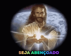Animated Jesus Showing You The World GIF