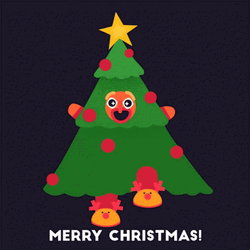 Animated Jumping Tree Merry Christmas Friend  GIF