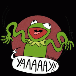 Animated Kermit Yay Meme GIF