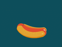 Animated Ketchup On Sausage Sandwich  GIF