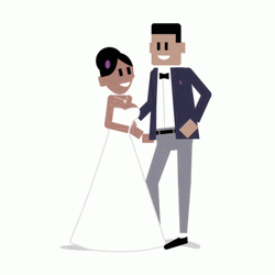 Animated Kissing Couple Marriage GIF
