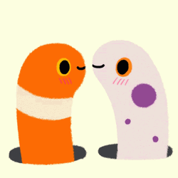Animated Kissing Eel Couple GIF