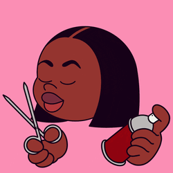 Animated Lady Ready For Haircut GIF