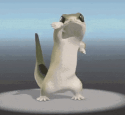Animated Lizard Shadow Boxing GIF