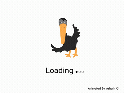 Animated Loading Screen With Ostrich GIF