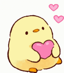 Animated Love Chick Pio Heart GIF
