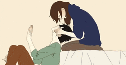 Animated Love Honobono Log Couple GIF