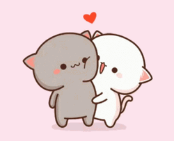 Animated Love Peach Cat Hug GIF