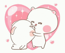 Animated Love Tuagom Puffy Bear & Rabbit GIF