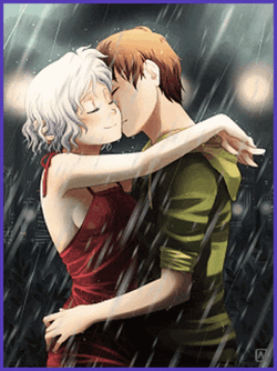 Animated Love Under The Rain GIF