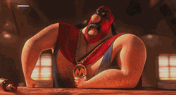 Animated Macho Man Drinking Liquor GIF