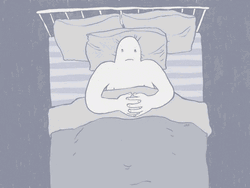 Animated Man Can't Sleep Overthinking In Bed GIF