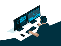 Animated Man Computer Coding