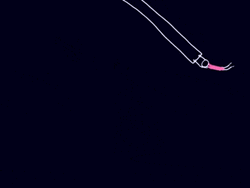 Animated Man Hanging On Flying Trapeze GIF