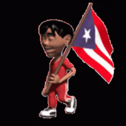 Animated Man Holding Puerto Rico Flag GIF