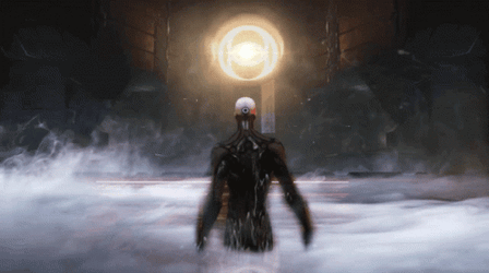 Animated Man Stands In The Mist GIF
