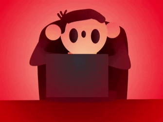 Animated Man Throw Computer Out Of Window GIF