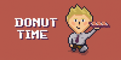 Animated Man Walking Time To Make The Donuts GIF