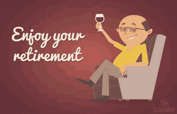 Animated Man Wine Toast Enjoy Your Retirement GIF