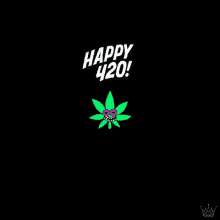Animated Marijuana Leaf Happy 420 Celebration GIF