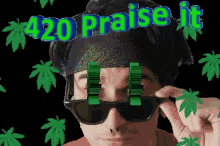 Animated Marijuana Leaves 420 Praise It Meme GIF