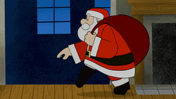 Animated Merry Christmas Creeping Santa Claus GIF