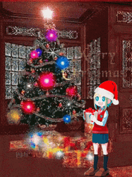 Animated Merry Christmas Dancing Christmas Lights GIF
