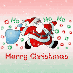 Animated Merry Christmas Glittery Santa Claus GIF