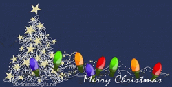 Animated Merry Christmas Marching Lights GIF