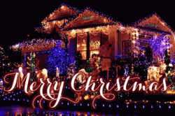 Animated Merry Christmas Outdoor Flickering Lights GIF