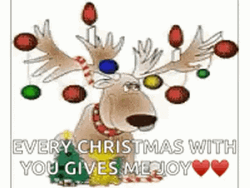 Animated Merry Christmas Reindeer Sweet Message GIF