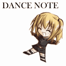 Animated Misa Amane Chibi Dance Note Sticker