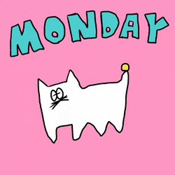 Animated Monday Cat Mobile Sketch GIF