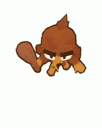 Animated Monkey Looking Caveman Smashing GIF