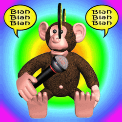Animated Monkey Singing Blah GIF