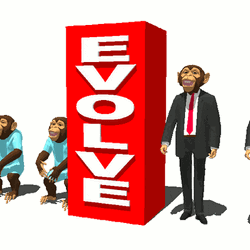 Animated Monkeys Evolve Wearing Business Attire GIF