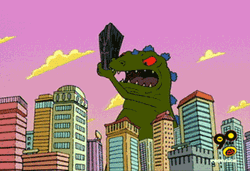 Animated Monster Breaking The Buildings GIF