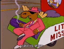 Animated Moose Smoking GIF