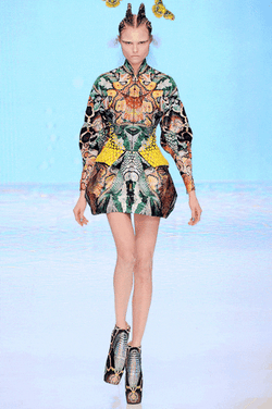 Animated Moth Woman Transforming Head GIF