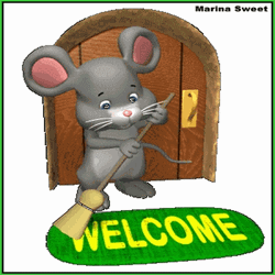 Animated Mouse Cleaning Sweeping The Floor Welcome Meme GIF 