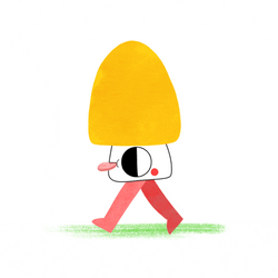 Animated Mushroom Man Walk GIF