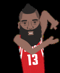 Animated NBA Basketball Player James Harden Stirring Hand Sign  GIF