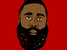 Animated NBA Basketball Player James Harden The Beard GIF
