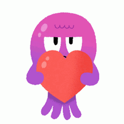 Animated Octopus Breakin Heart GIF